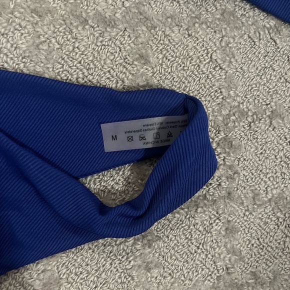 Royal Blue Ribbed Bikini - Picture 3 of 4